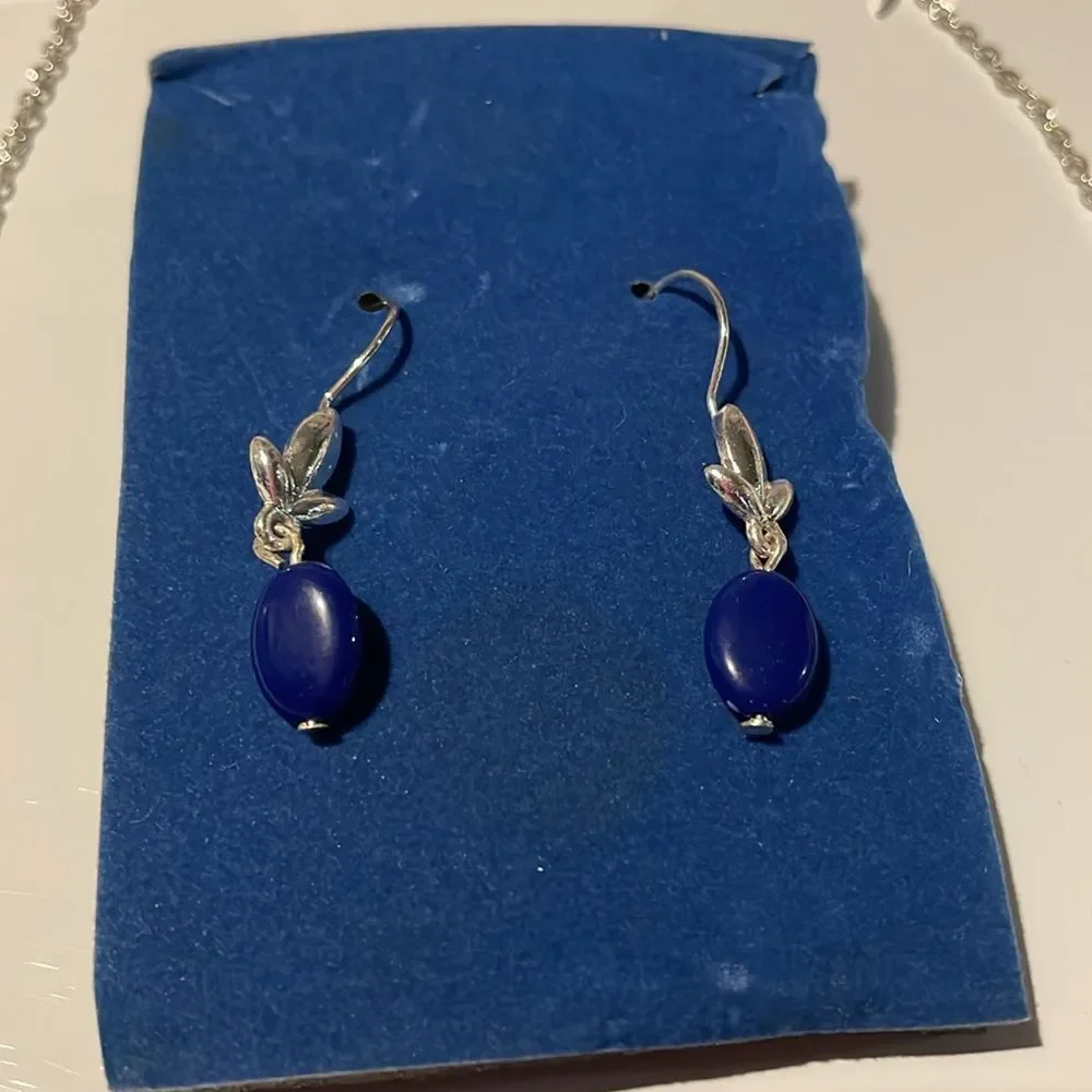 Avon Elegant‎ 2009 Blue and Silver Necklace and Earring Set